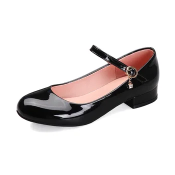 Кожаная обувь для девочек, Детские вечерние модельные туфли Принцессы, Удобные женские туфли на низком каблуке, Черные белые туфли для колледжа, Размер 28-43