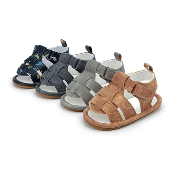 KIDSUN/ Летние детские сандалии; парусиновые сандалии для маленьких девочек и мальчиков; нескользящая обувь для первых ходунков в кроватку для детей 0-18 лет