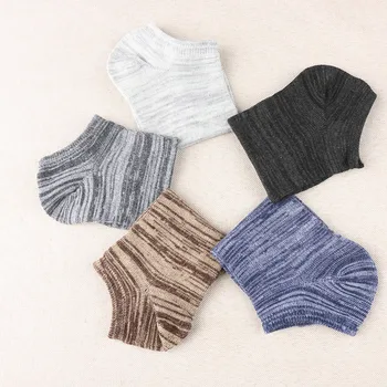 Мужские носки PLUFR-O1, Повседневные полосатые носки, дышащие весенние носки до щиколотки