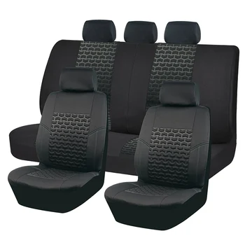 Черные Универсальные 4 мм губчатые чехлы для автомобильных сидений Спортивного дизайна с тремя застежками-молниями, разделяющими заднее сиденье, автомобильные аксессуары для интерьера