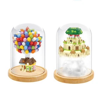 Красочный дом из воздушных шаров, Нано строительные блоки, Замок в небе, алмаз, собранные своими руками, микро-кирпичи, детские игрушки с коробкой для показа