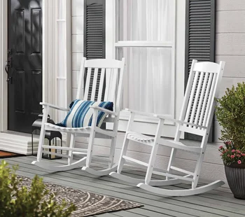 Опоры уличного деревянного кресла-качалки для веранды, белый цвет, Устойчивая к атмосферным воздействиям отделка мебели для балкона