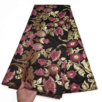 Новейшая Африканская Кружевная ткань Orgazan, 5 ярдов, Высококачественная ткань для свадебного платья, Сетка, Цветок, Роскошная Парчовая Жаккардовая кружевная ткань