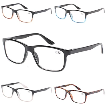 Henotin, 4 упаковки, Пружинные петли, Очки для чтения, Мужские И женские Очки в прямоугольной оправе, декоративные очки, очки с лупой по рецепту HD