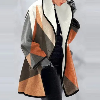 Пальто для женщин 2023, Новые женские Тонкие пальто и куртки с длинным рукавом и принтом, женские