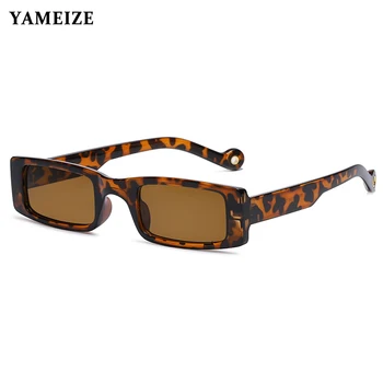 YAMEIZE, Узкие Прямоугольные Солнцезащитные очки, Женские Брендовые Дизайнерские Мужские Винтажные Прямоугольные Оправы в стиле хип-Хоп, Модные ретро Солнцезащитные Очки Gafas De