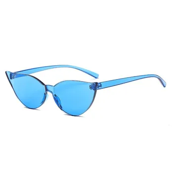 FOENIXSONG Женские Модные Солнцезащитные очки для Женщин 2023 Розовые Синие Красные Серые Зеленые Оранжевые Очки Кошачий Глаз Очки без Оправы Oculos