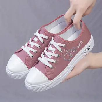 Брендовые дешевые парусиновые кроссовки для студенток, женские дизайнерские спортивные туфли в форме сердца для женщин, весенние повседневные кроссовки 2023