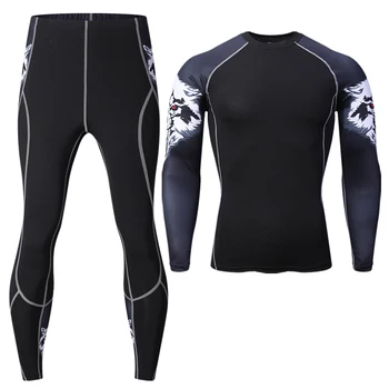 Комплект мужского термобелья, Спортивные Длинные брюки, мужская базовая рубашка, компрессионный комплект зимнего снаряжения