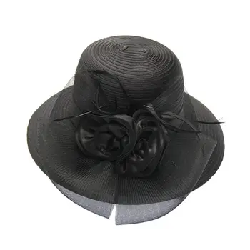 Летние органза Hat мода цветок чистой пряжи котелок отпуск анти-УФ Солнца шляпа солнца пляж шляпа Свадебная вечеринка