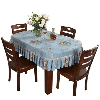 Европейская овальная скатерть для стола, бытовая скатерть для стола, толстая скатерть для стола, ткань из синели, прямоугольный чайный столик