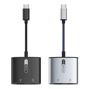 2 в 1 разветвитель Type C OTG Адаптер USB3.0 Конвертер Провод Кабель Питания Износостойкий