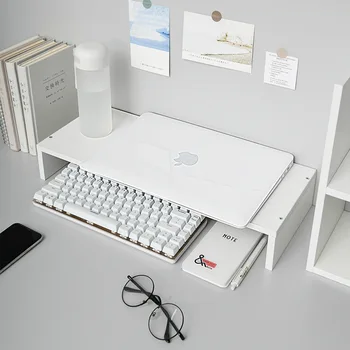 Пустой стеллаж для хранения ноутбука на рабочем столе, офисный монитор в общежитии, многослойная полка для компьютера в общежитии