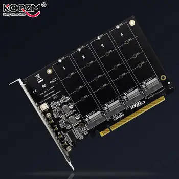 4-Портовый M.2 Nvme SSD-накопитель с ключом PCIE X16M для преобразования жесткого диска в устройство чтения карт расширения 4 X 32 Гбит/с Скорость передачи данных (PH44) Массивная карта