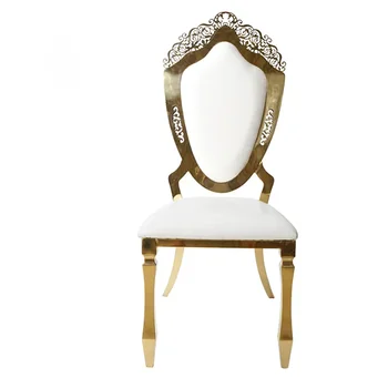 Золотой роскошный обеденный стул для свадебного мероприятия из нержавеющей стали