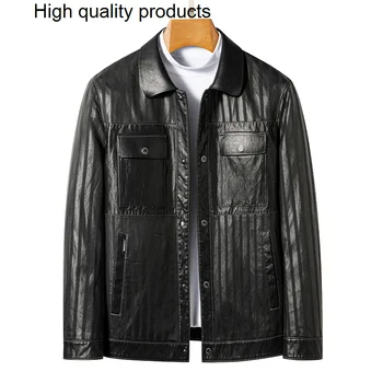 Модное кожаное пальто, мужская верхняя одежда, бренд 2023, новая повседневная мотоциклетная ветровка с множеством карманов, мужская куртка высокого качества