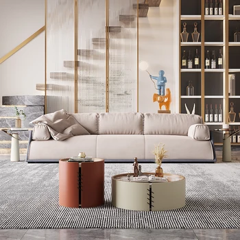 Современный легкий роскошный диван простая итальянская минималистичная технология, матовая ткань, сетка для гостиной, красный дизайнерский диван из пуховой ткани