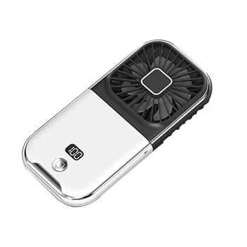 1 Шт. Мини портативный уличный ручной вентилятор Шейный вентилятор USB перезаряжаемый складной на 180 ° Беспроводной настольный вентилятор белого и черного цвета