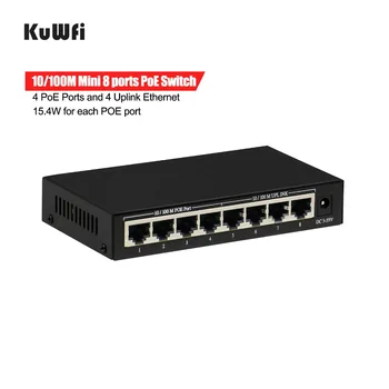 Сетевой коммутатор 10/100 Мбит/с 48 В POE 802.3af с 4 портами PoE и 4 восходящими каналами Ethernet с поддержкой IEEE MDI/MDIX с расширением 250 м