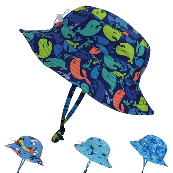 Широкополая шляпа для мальчиков, летняя пляжная кепка с защитой от Солнца, кепка с широкими полями для малышей, для отдыха на открытом воздухе
