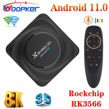 Woopker Smart TV Box Android 11x88 Pro 20 8 ГБ ОЗУ 128 ГБ ПЗУ Rockchip RK3566 8K 2,4 G 5,8 G WIFI телеприставка с голосовым Управлением