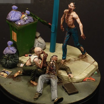 Модель сцены персонажа зомби в масштабе 1:35 из смолы для литья под давлением, модель сборки из смолы, Бесплатная доставка