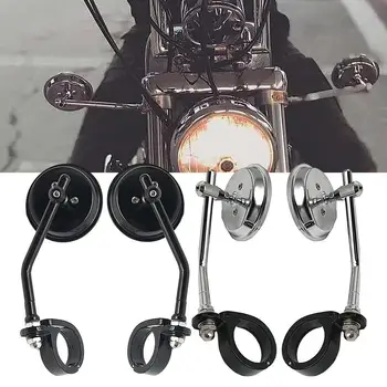 Мотоциклетные зеркала заднего вида для рулей Винтажная алюминиевая Рама Мотоциклетные боковые зеркала Автомобильные Аксессуары для широкого обзора