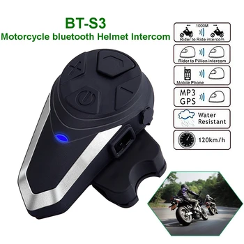 Мотоциклетный шлем BT-S3, Гарнитура внутренней связи, наушники, Система связи для мотоцикла BTS3, FM-радио, портативная рация на 3 человека