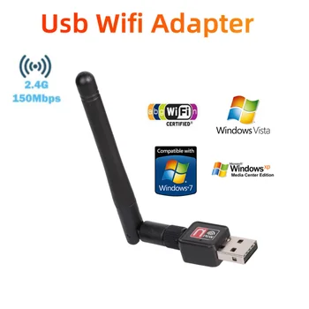 2,4 ГГц USB WiFi Адаптер 150 Мбит/с Сетевая карта USB 2,0 Антенна RTL8188 Ethernet USB Dongle LAN Беспроводная сеть для ПК Windows
