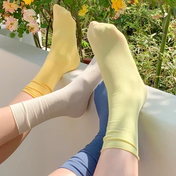 Летние Тонкие Свободные носки, однотонные носки, обновленное качество Второго поколения, женская классическая летняя весенняя парусиновая обувь, обувь Sox