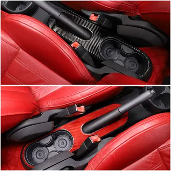 Для Fiat 500 2011-2019, настоящее углеродное волокно, автомобильное центральное управление, панель ручного тормоза, накладка, наклейка, автомобильные аксессуары, мягкий углерод