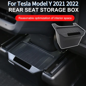 Для Tesla Model Y Задний Центральный Ящик Для хранения Управления В Стиле TPE Автомобильная Консоль Из Органзы Чехол-лоток для Tesla Model Y 2021 2022