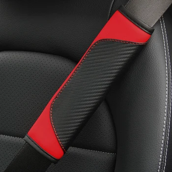 Чехол для автомобильного ремня безопасности 6,5x23 см, кожа из углеродного волокна, Универсальные чехлы для автомобильных ремней безопасности, Защита плеча, автомобильные аксессуары