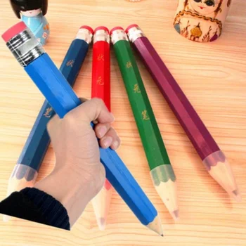 Графитовый свинцовый сердечник, черный большой карандаш, деревянная кисть для карандашей, Индивидуальный гигантский карандаш, Плотницкий карандаш, Канцелярская ручка для школы