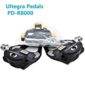 Педали Ultegra PD-R8000, Педали для Шоссейного Велосипеда, Бесклипсовые Педали с шипами SM-SH11 SPD-SL R8000, Карбоновые Педали для Шоссейного Велосипеда в штучной упаковке
