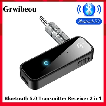 Grwibeou Bluetooth 5,0 Передатчик Приемник Разъем 2 in1 Беспроводной адаптер 3,5 мм Аудио AUX Адаптер Для автомобильной аудиосистемы Музыкальная гарнитура Aux