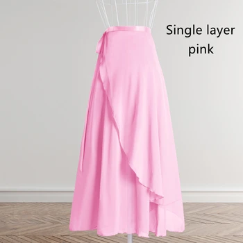 Длинные шифоновые балетные юбки для взрослых, женское лирическое мягкое балетное платье, черный бордовый темно-синий розовый белый, балетные танцевальные костюмы