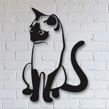 индивидуальный рисунок из нержавеющей стали с изображением животного кота, настенный декор для дома