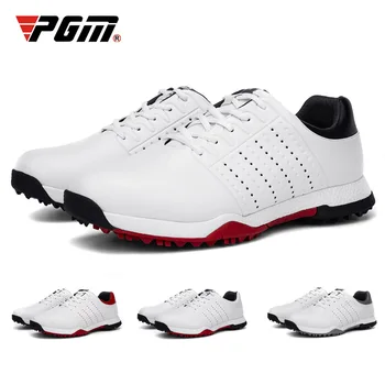 Мужская обувь для гольфа PGM, противоскользящие дышащие кроссовки для гольфа, водонепроницаемые кроссовки для занятий спортом на открытом воздухе XZ149 без шипов из сверхволокна
