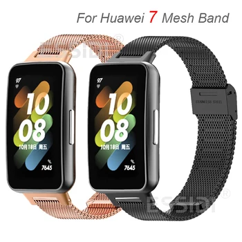 Essidi Новый сетчатый ремешок для часов Correa для Huawei Band 7, Миланский браслет из нержавеющей стали, петля для ремешка для Huawei Band 7, замена