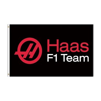 Баннер с принтом гоночного автомобиля с флагом Haas размером 3x5 футов для декора 1