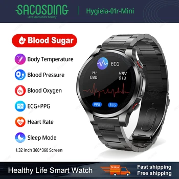 Hygieia-01r-Мини-неинвазивные Умные Часы для измерения уровня сахара в крови, ЭКГ + PPG, Умные Часы для измерения частоты сердечных сокращений, кислорода в крови, Температуры тела, Часы для Здоровья