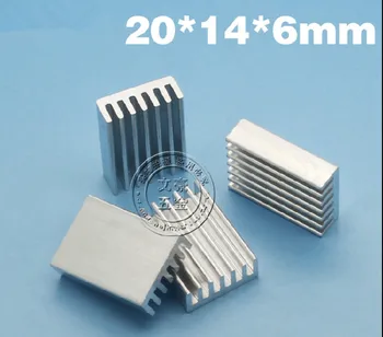 100шт Алюминиевый направляющий радиатор и электронный блок охлаждения чипа 20*14*6 мм