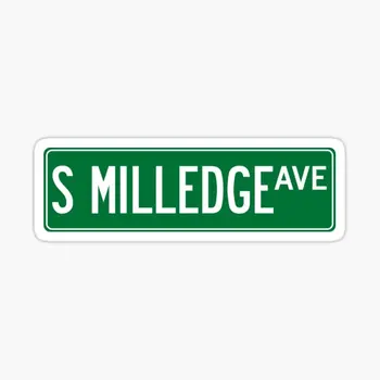 Milledge Ave Уличный Знак 5 шт. Автомобильные Наклейки для Украшений с Принтом Мотоцикла, Багаж, Холодильник, Стена Комнаты, Ноутбук, Автомобиль, Домашнее Окно