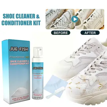 100 мл Белого крема для чистки обуви, пятновыводителя, Отбеливающего обувь Универсального Очищающего Крема С кисточкой Для обуви, Кроссовок N1i2