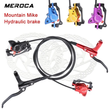 MEROCA MTB Гидравлические тормоза Велосипедный комплект Дисковые Тормоза Для горного велосипеда Двухпоршневой суппорт с ротором 160 мм Велоспорт