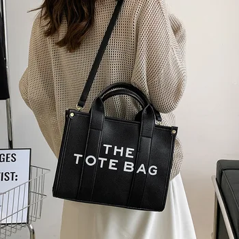 Сумка-тоут, Женская большая сумка через плечо, сумка-шоппер из искусственной кожи для женщин, дизайнерские сумки с надписью, летняя пляжная сумка