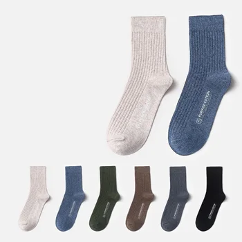 6 пар/упак. Мужские хлопчатобумажные носки с защитой от запаха, впитывающие пот, однотонные носки