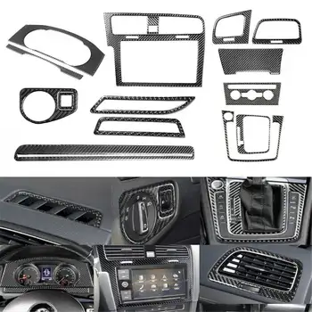 15 Шт. Аксессуары для украшения автомобиля для Vw Golf 7 GTI MK7 14-19 Из углеродного волокна, полный комплект, внутренняя наклейка на приборную панель, автомобильный Аксессуар