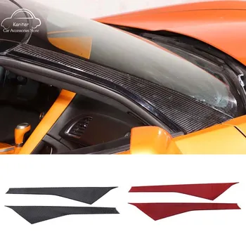 Для Chevrolet Corvette C7 2014-2019, Декоративная наклейка на переднюю стойку автомобиля из Мягкого углеродного волокна, декоративная наклейка на переднюю стойку, Внешние аксессуары